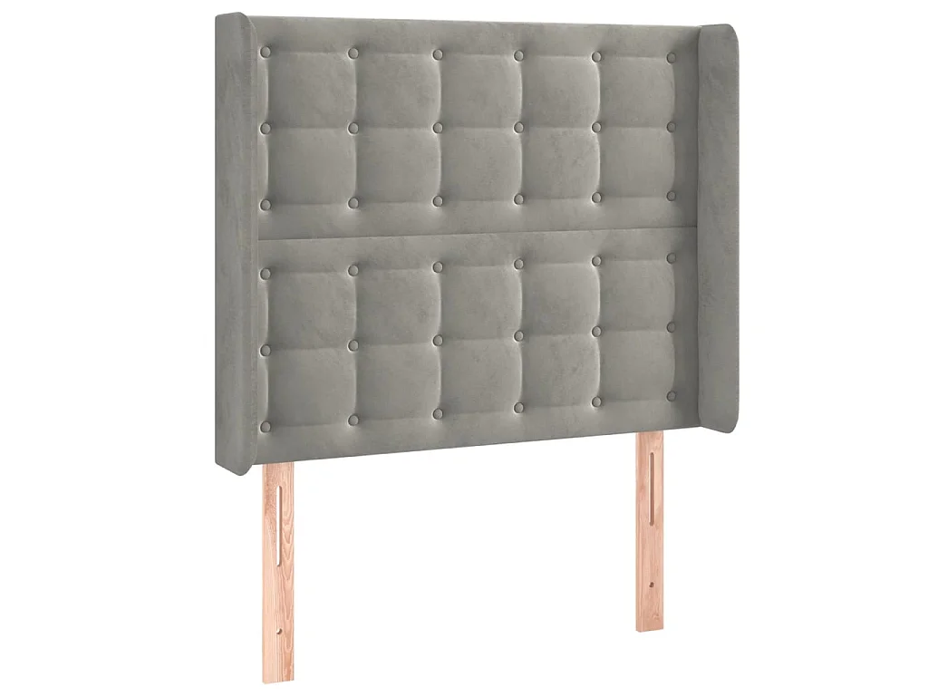 Tête de lit à LED Gris clair 103x16x118/128 cm Velours