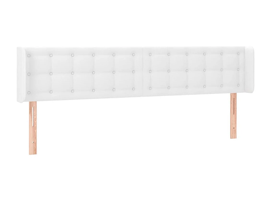 Tête de lit avec oreilles Blanc 183x16x78/88 cm Similicuir