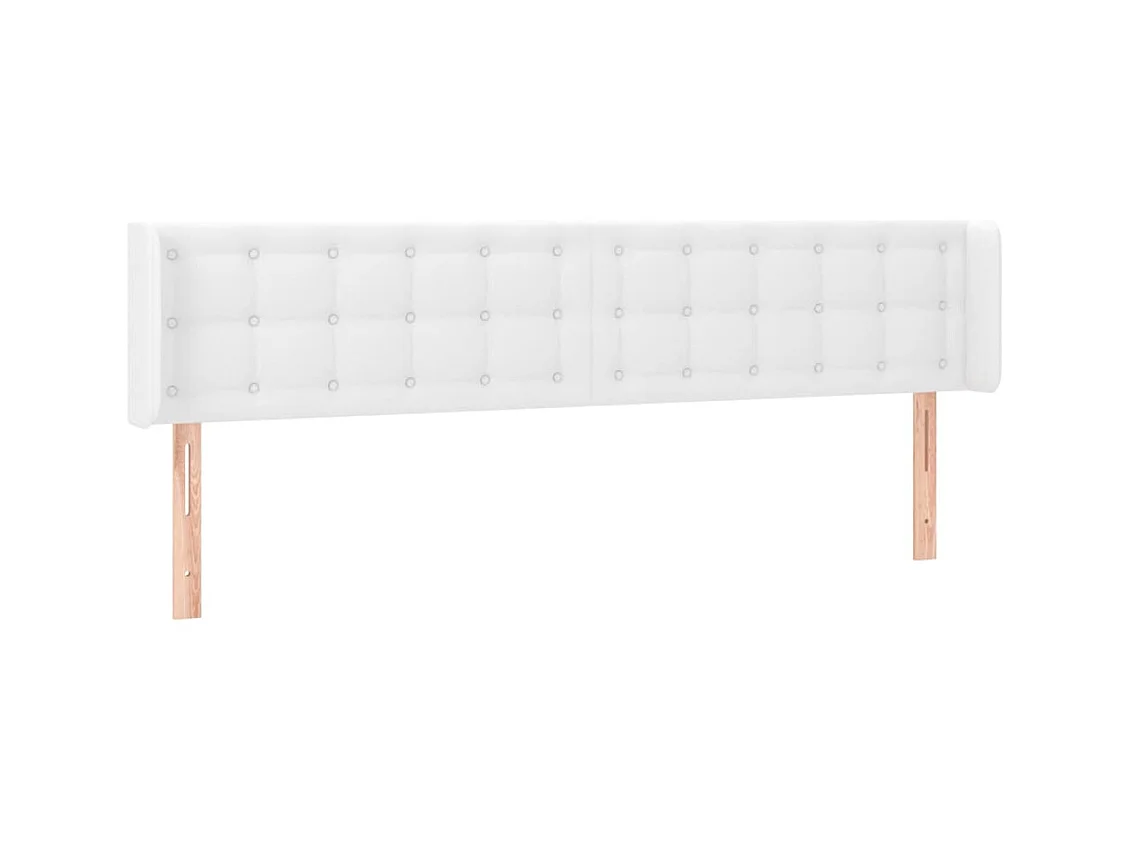 Tête de lit avec oreilles Blanc 183x16x78/88 cm Similicuir