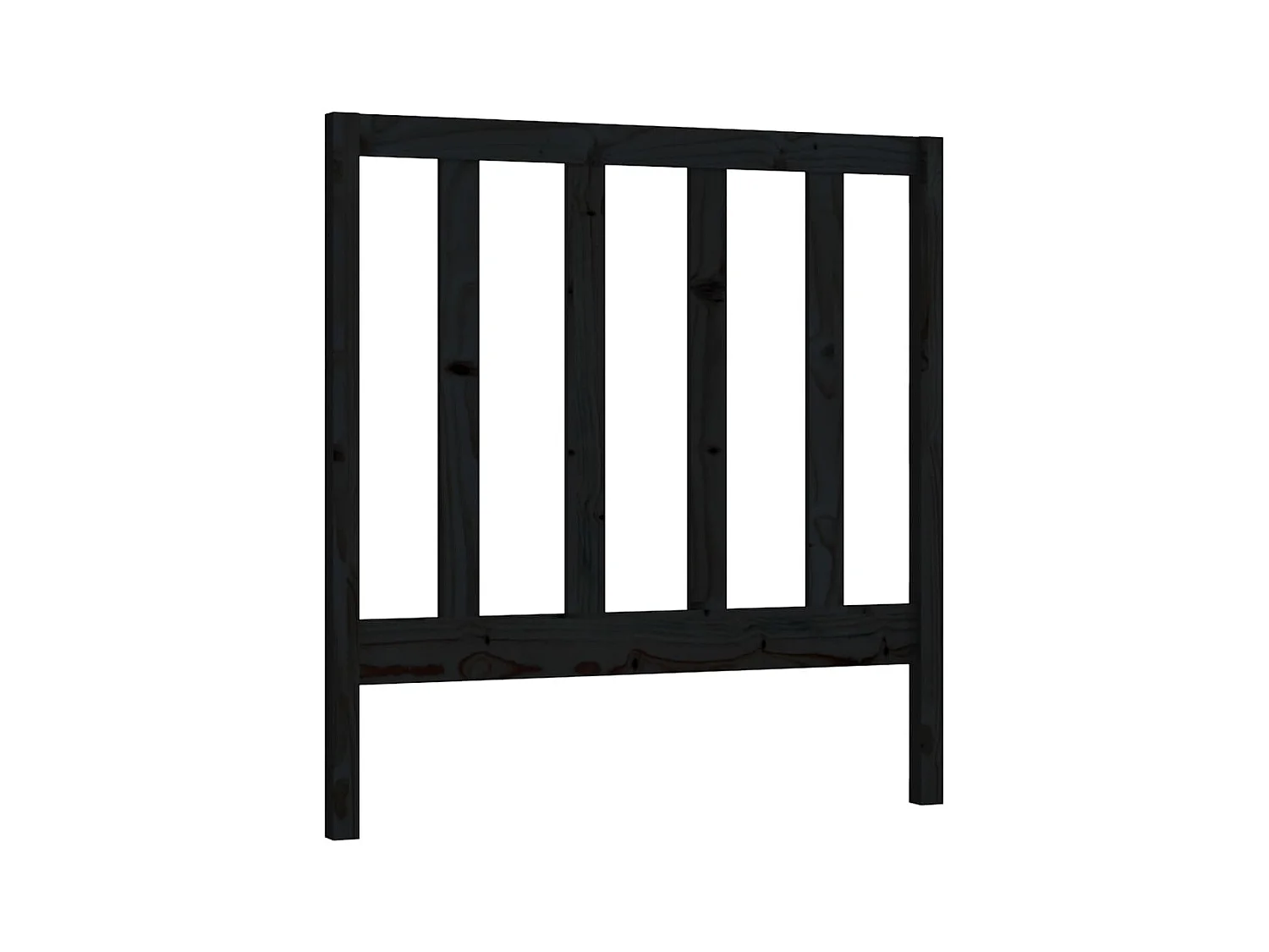 Tête de lit Noir 95x4x100 cm Bois massif de pin
