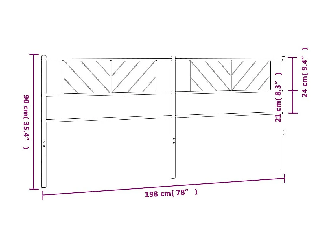 Tête de lit métal blanc 193 cm