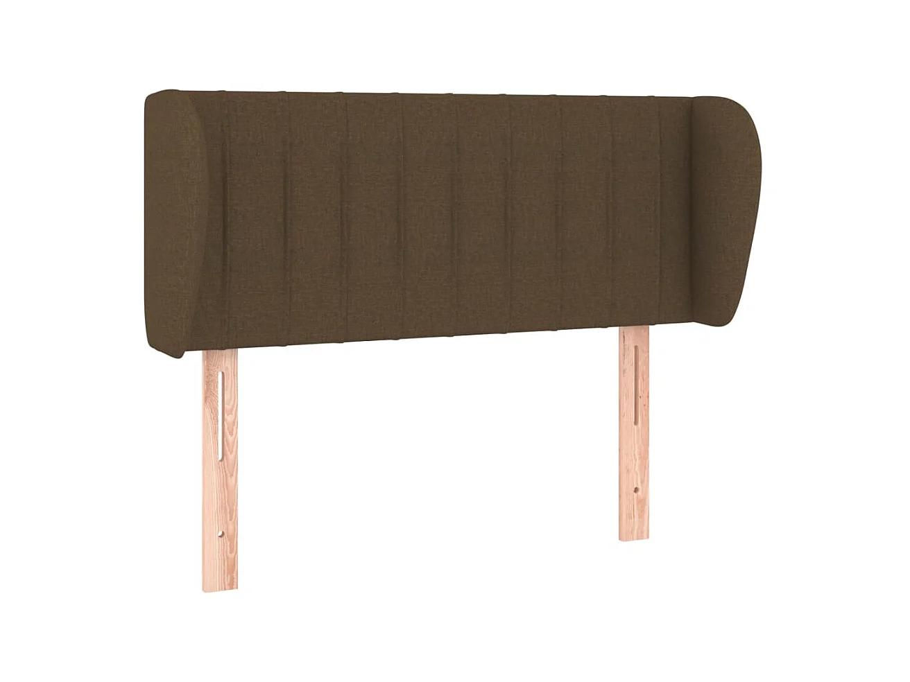 Tête de lit avec oreilles Marron foncé 103x23x78/88 cm Tissu