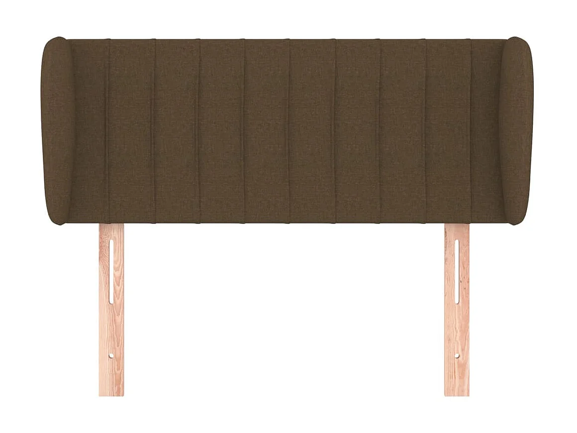 Tête de lit avec oreilles Marron foncé 103x23x78/88 cm Tissu