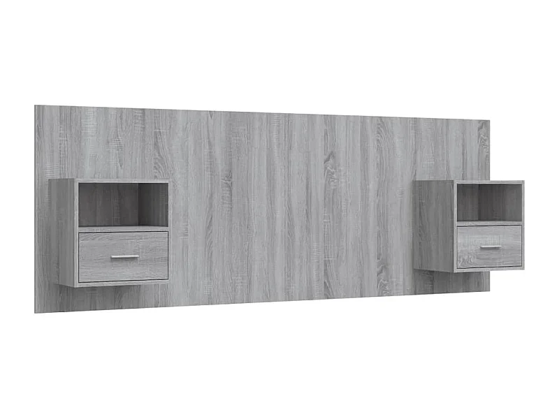 Sonoma Grey Kopfteil mit Schränken aus Holzwerkstoff