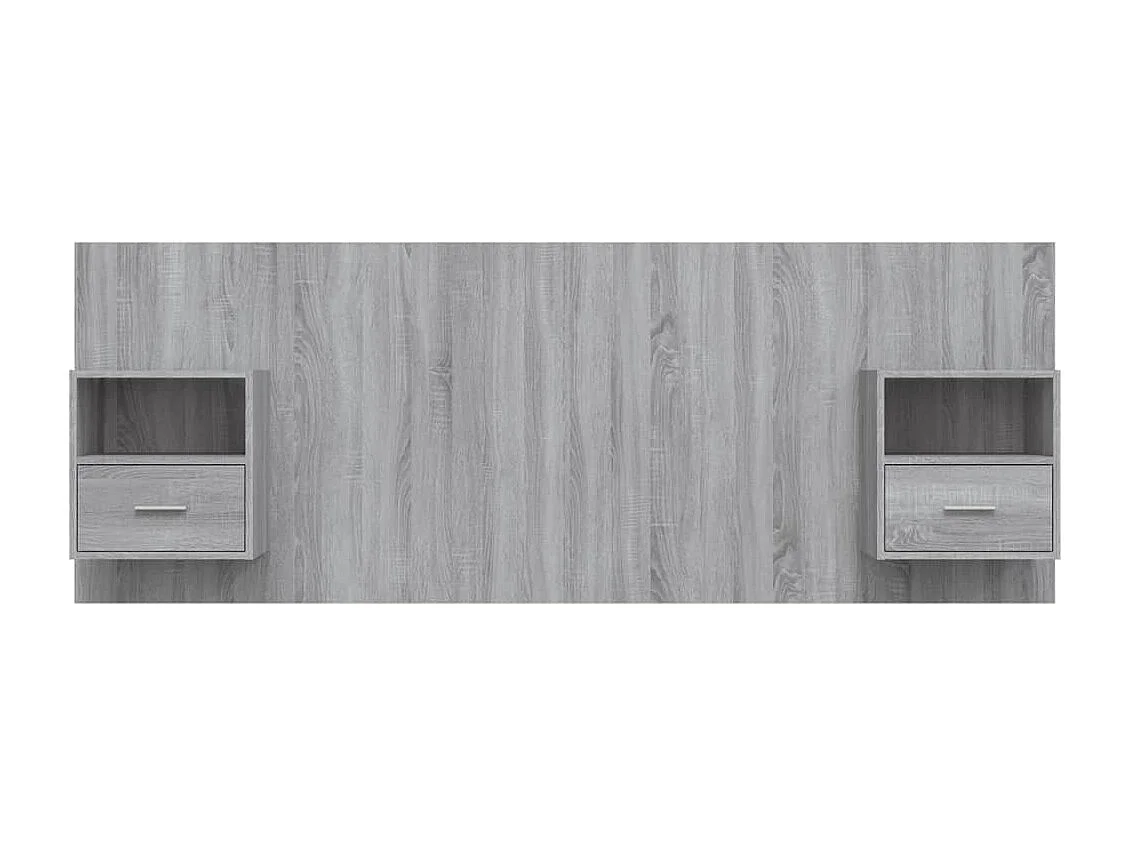 Testiera Sonoma Grey con armadi in derivati del legno