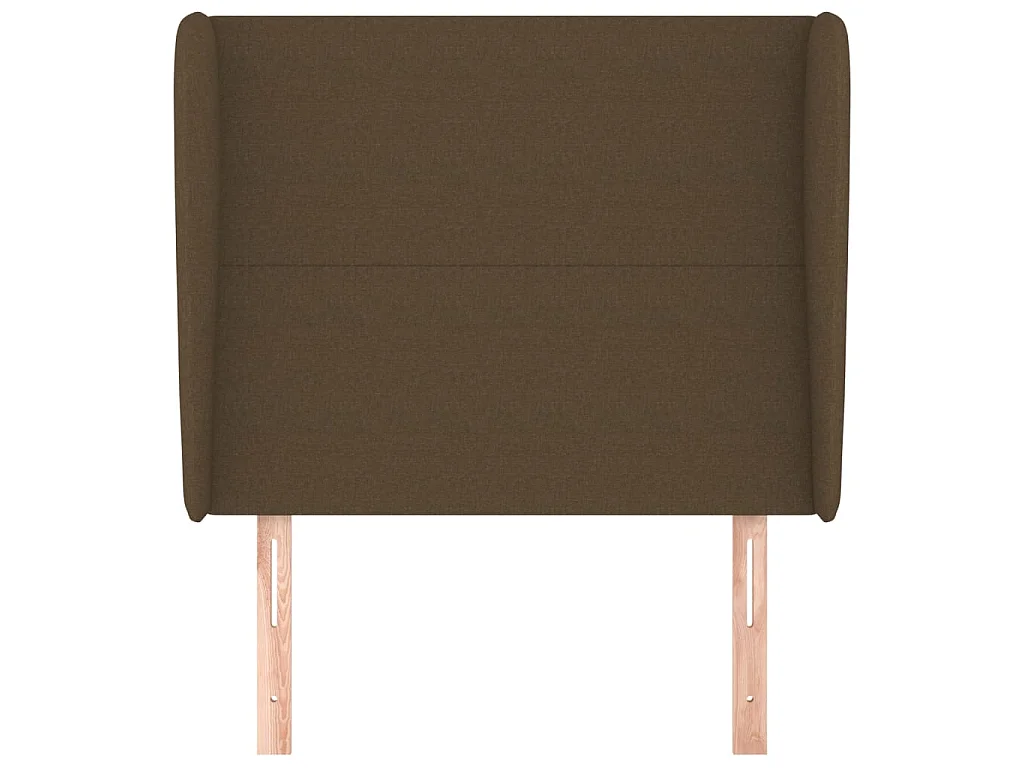 Cabecero con orejas Marrón oscuro 103x23x118/128 cm Tela