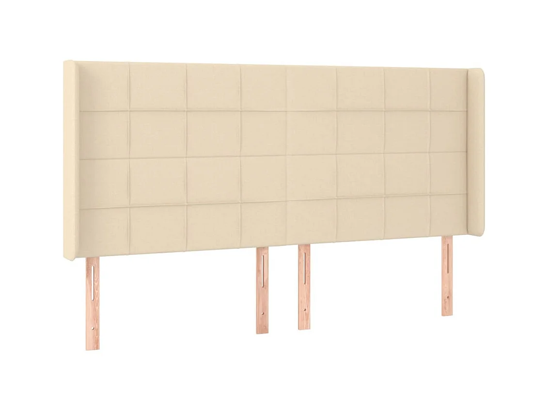 Tête de lit avec oreilles Crème 163x16x118/128 cm Tissu