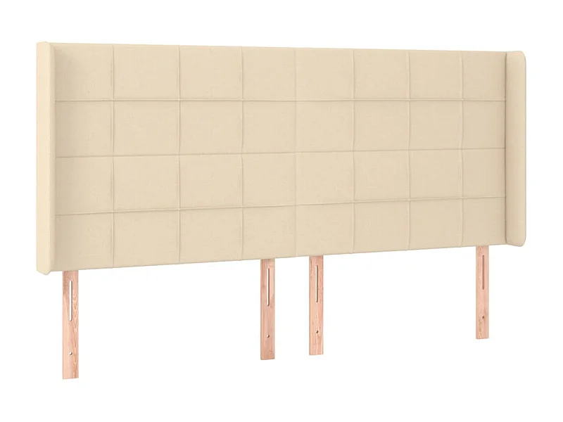 Tête de lit avec oreilles Crème 163x16x118/128 cm Tissu