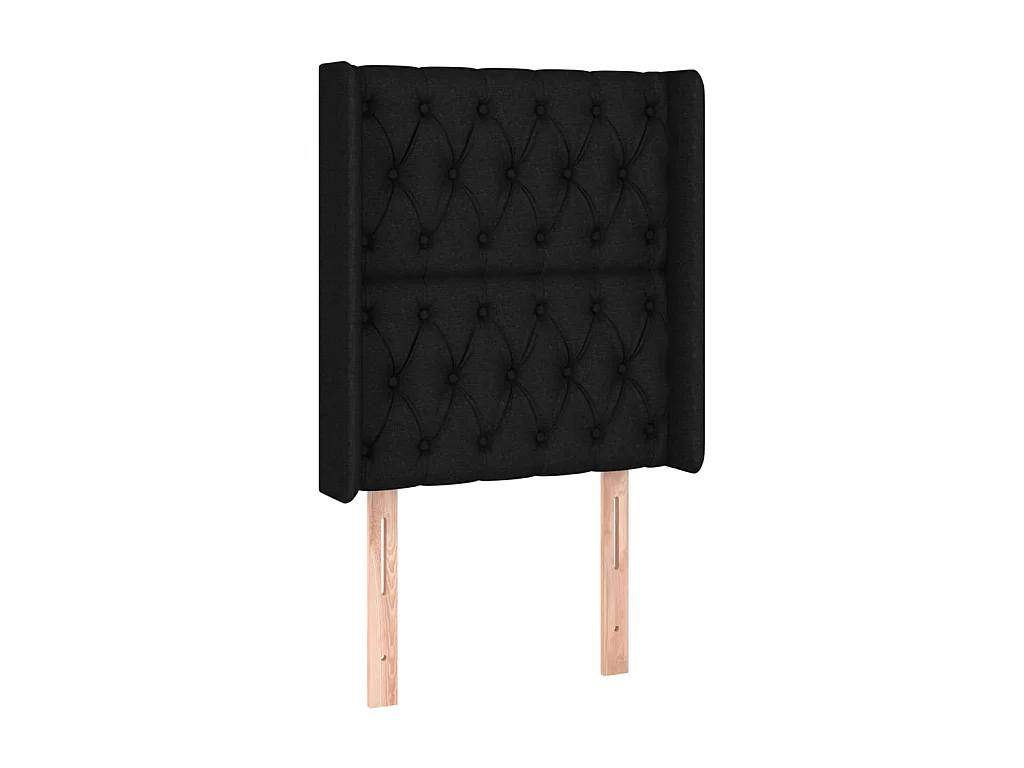 Kopfteil mit Ohren Schwarz 83x16x118/128 cm Stoff