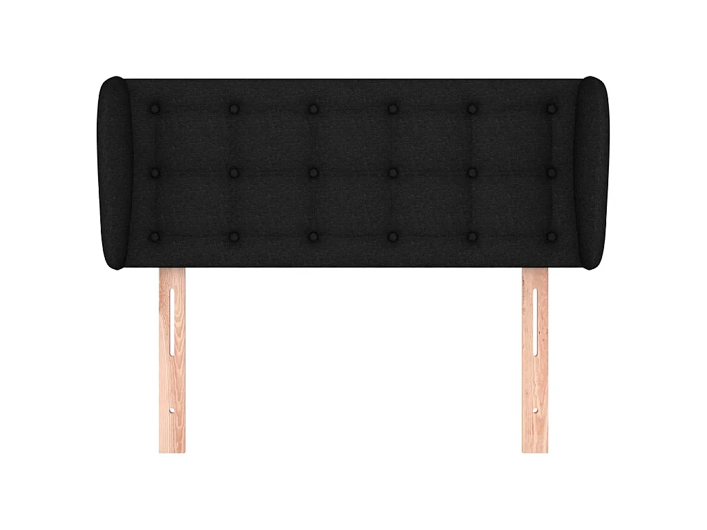 Tête de lit avec oreilles Noir 103x23x78/88 cm Tissu