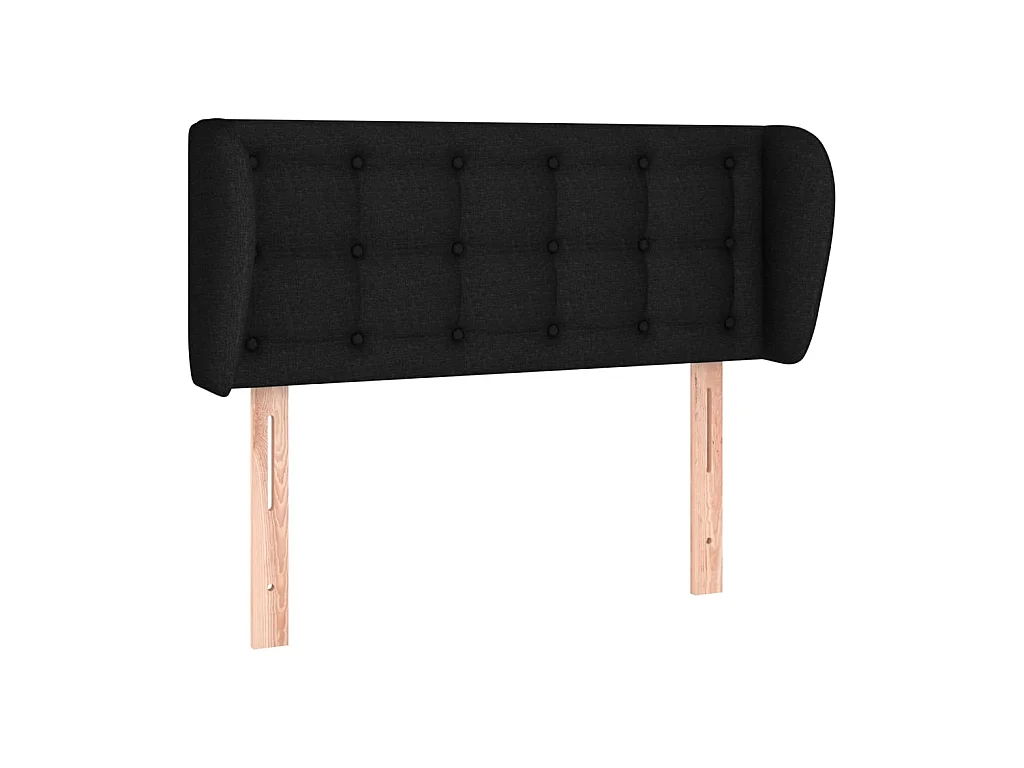 Tête de lit avec oreilles Noir 103x23x78/88 cm Tissu