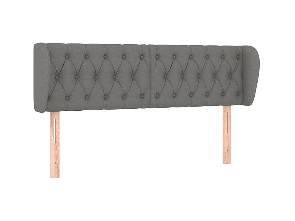 Testiera con orecchie Grigio scuro 147x23x78/88 cm Tessuto