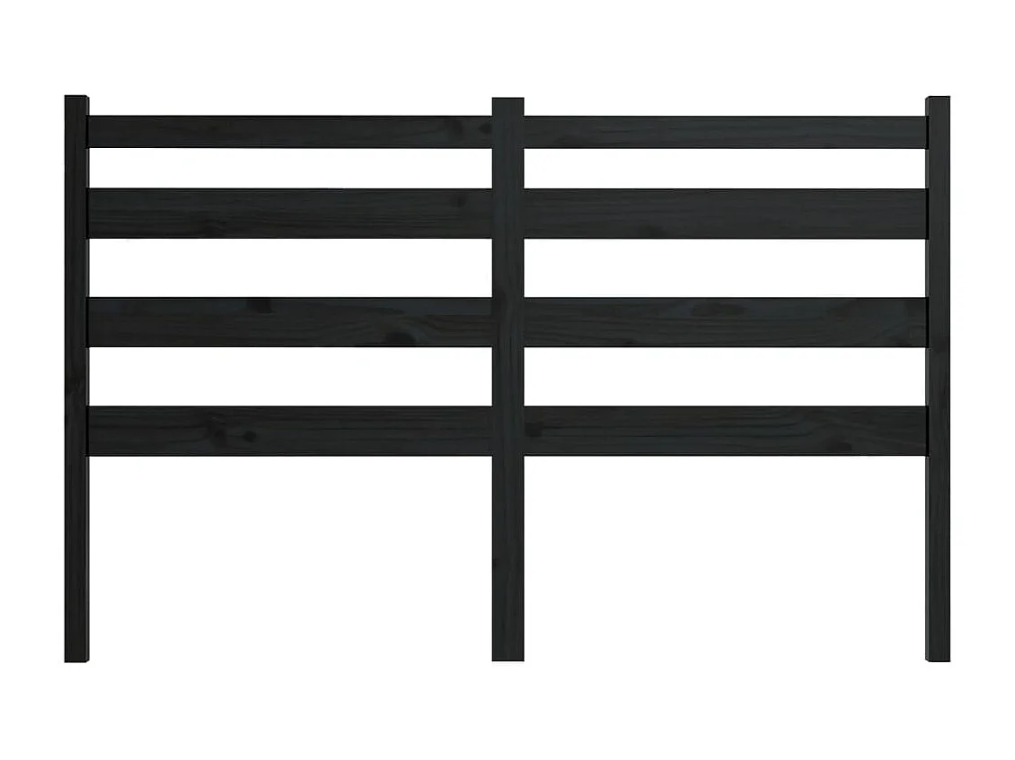 Tête de lit Noir 206x4x100 cm Bois massif de pin