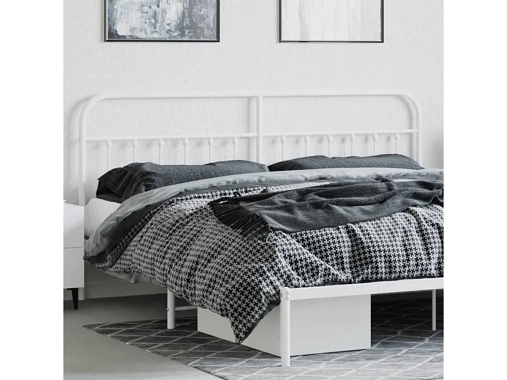 Testiera in metallo bianco 193 cm