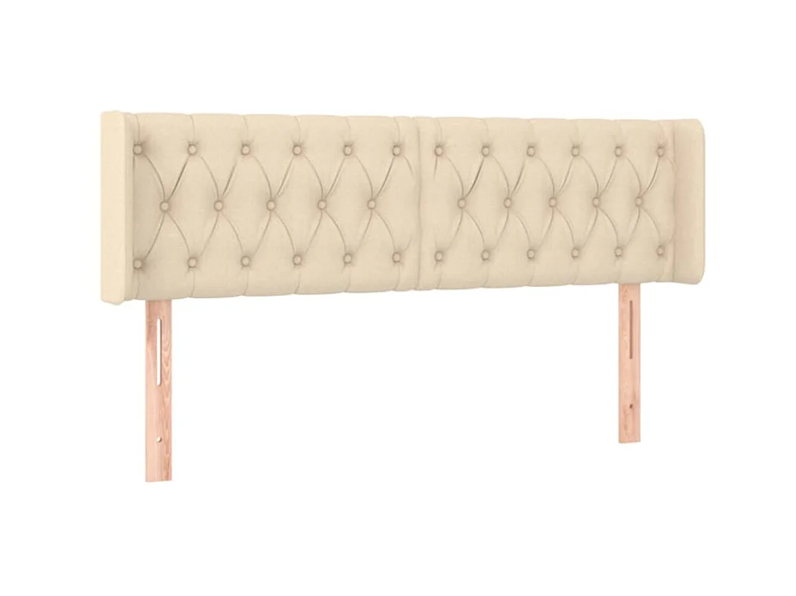 Tête de lit avec oreilles Crème 163x16x78/88 cm Tissu