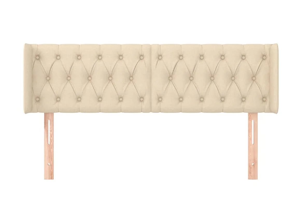 Tête de lit avec oreilles Crème 163x16x78/88 cm Tissu