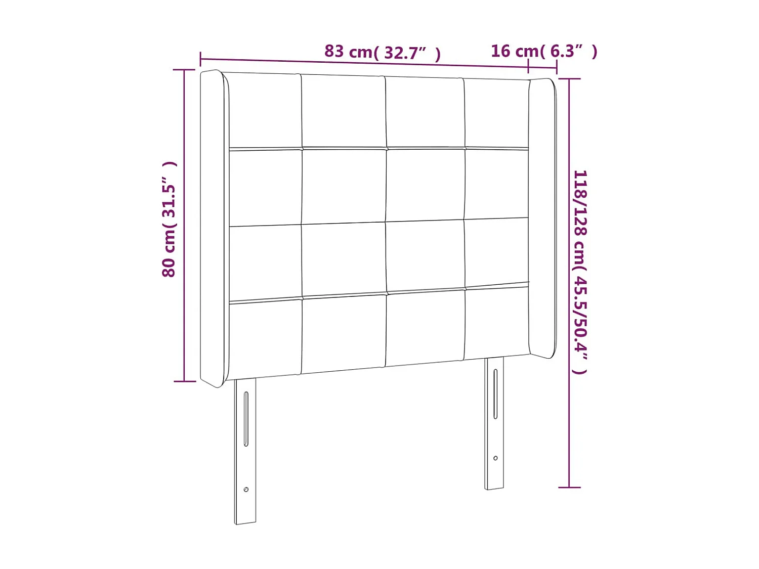 Cabeceira LED Cinza escuro 83x16x118/128 cm Veludo