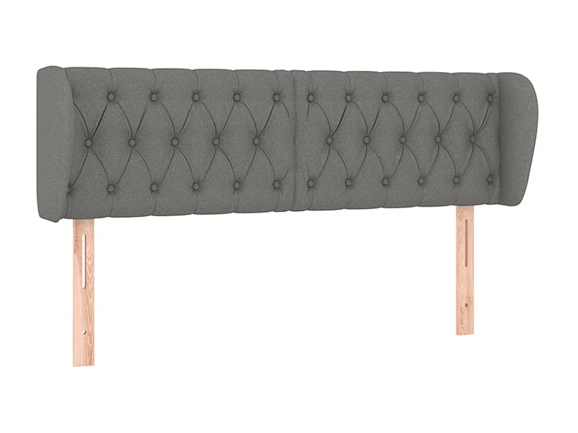 Tête de lit avec oreilles Gris foncé 163x23x78/88 cm Tissu