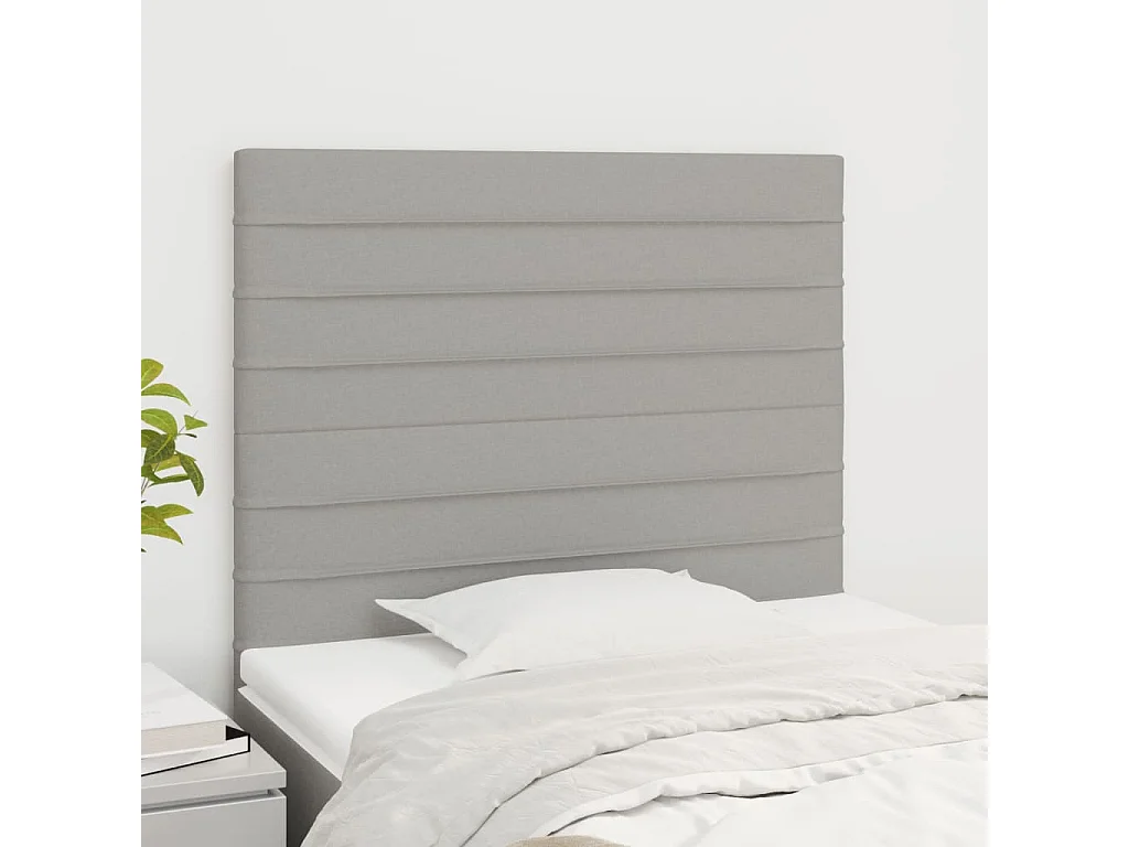 Cabeceros 2 uds Gris claro 100x5x78/88 cm Tela