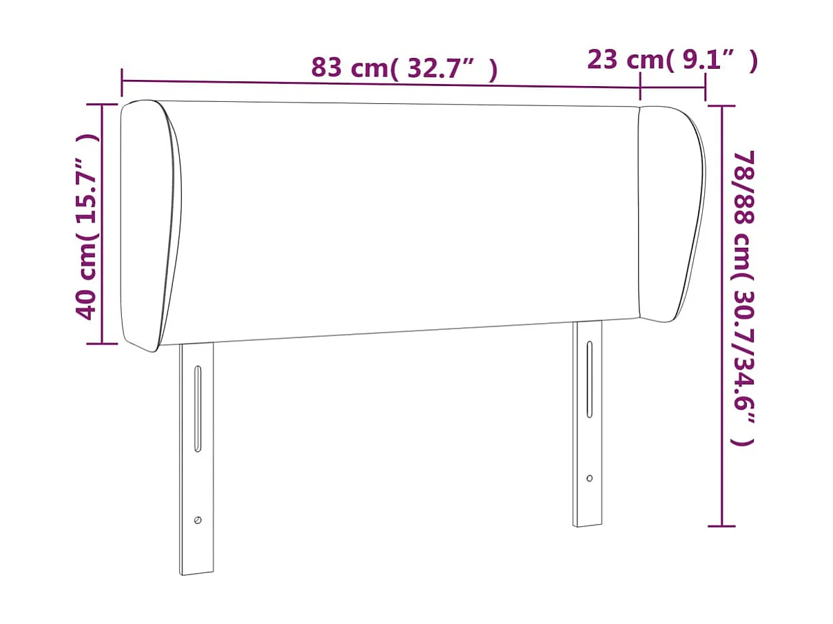 Tête de lit avec oreilles Blanc 83x23x78/88 cm Similicuir