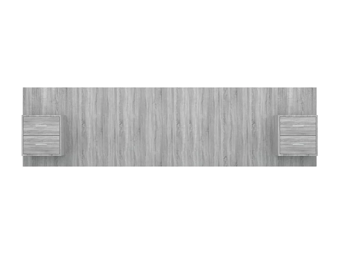 Testiera Sonoma Grey con armadi in derivati del legno