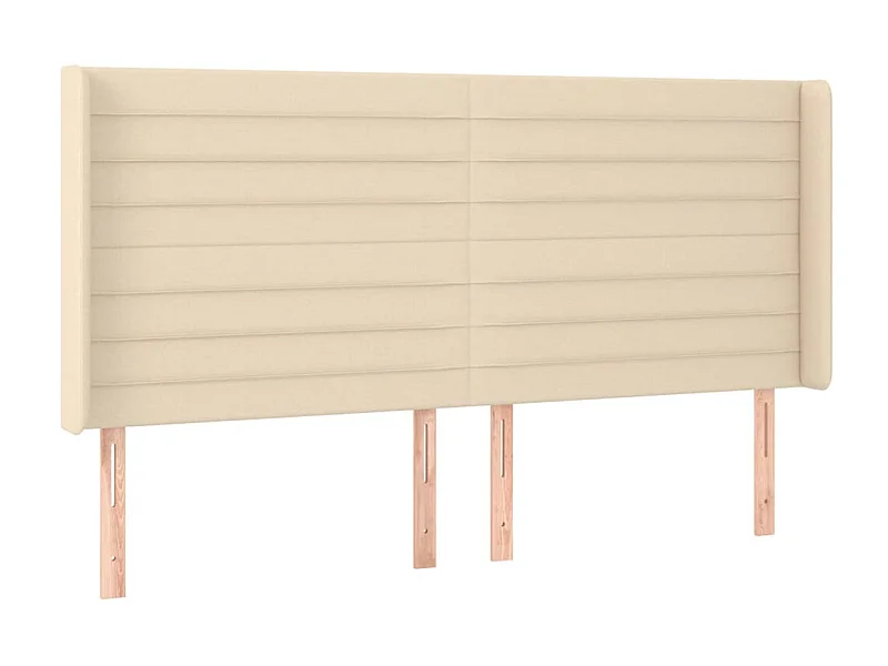 Tête de lit avec oreilles Crème 183x16x118/128 cm Tissu