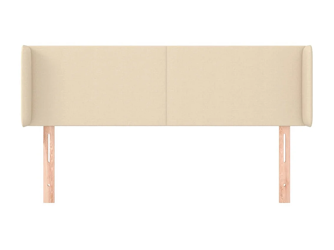 Cabeceira com orelhas Creme 147x16x78/88 cm Tecido