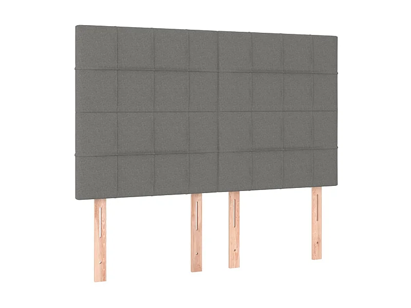 Têtes de lit 4 pcs Gris foncé 72x5x78/88 cm Tissu