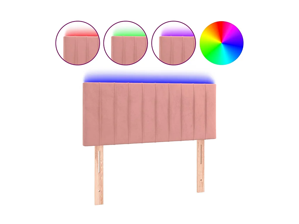 Tête de lit à LED Rose 100x5x78/88 cm Velours