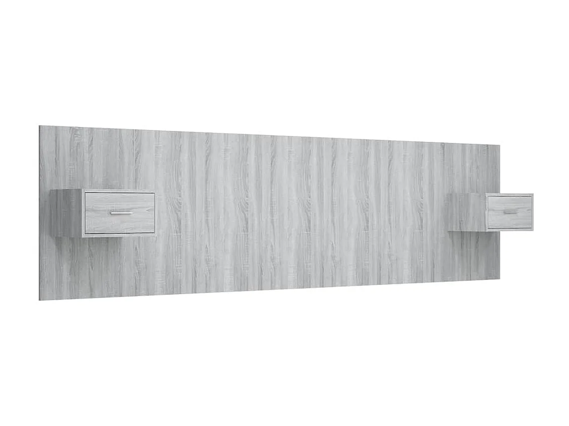 Cabecera gris Sonoma con gabinetes de madera de ingeniería
