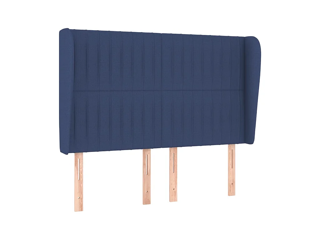 Tête de lit avec oreilles Bleu 147x23x118/128 cm Tissu