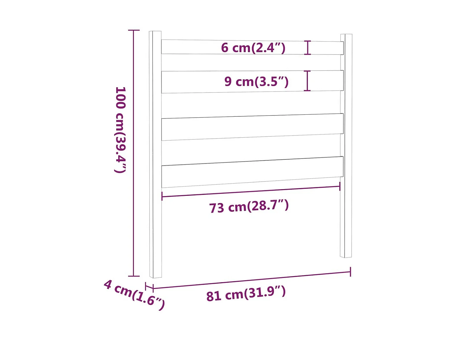Tête de lit Marron miel 81x4x100 cm Bois massif de pin