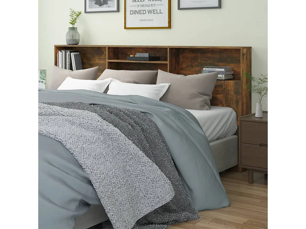 Mueble cabecero Roble ahumado 220x19x103,5 cm