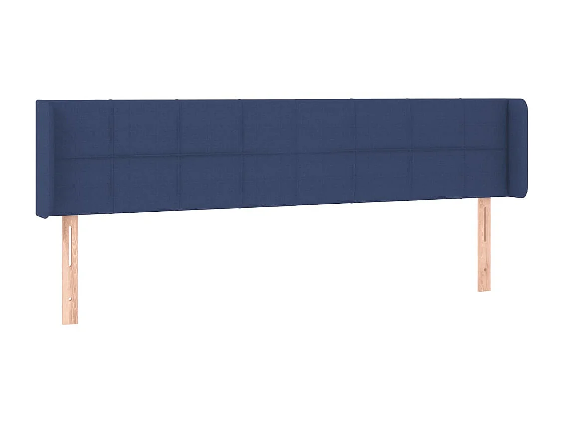 Tête de lit avec oreilles Bleu 203x16x78/88 cm Tissu