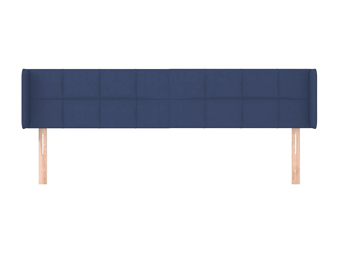 Tête de lit avec oreilles Bleu 203x16x78/88 cm Tissu