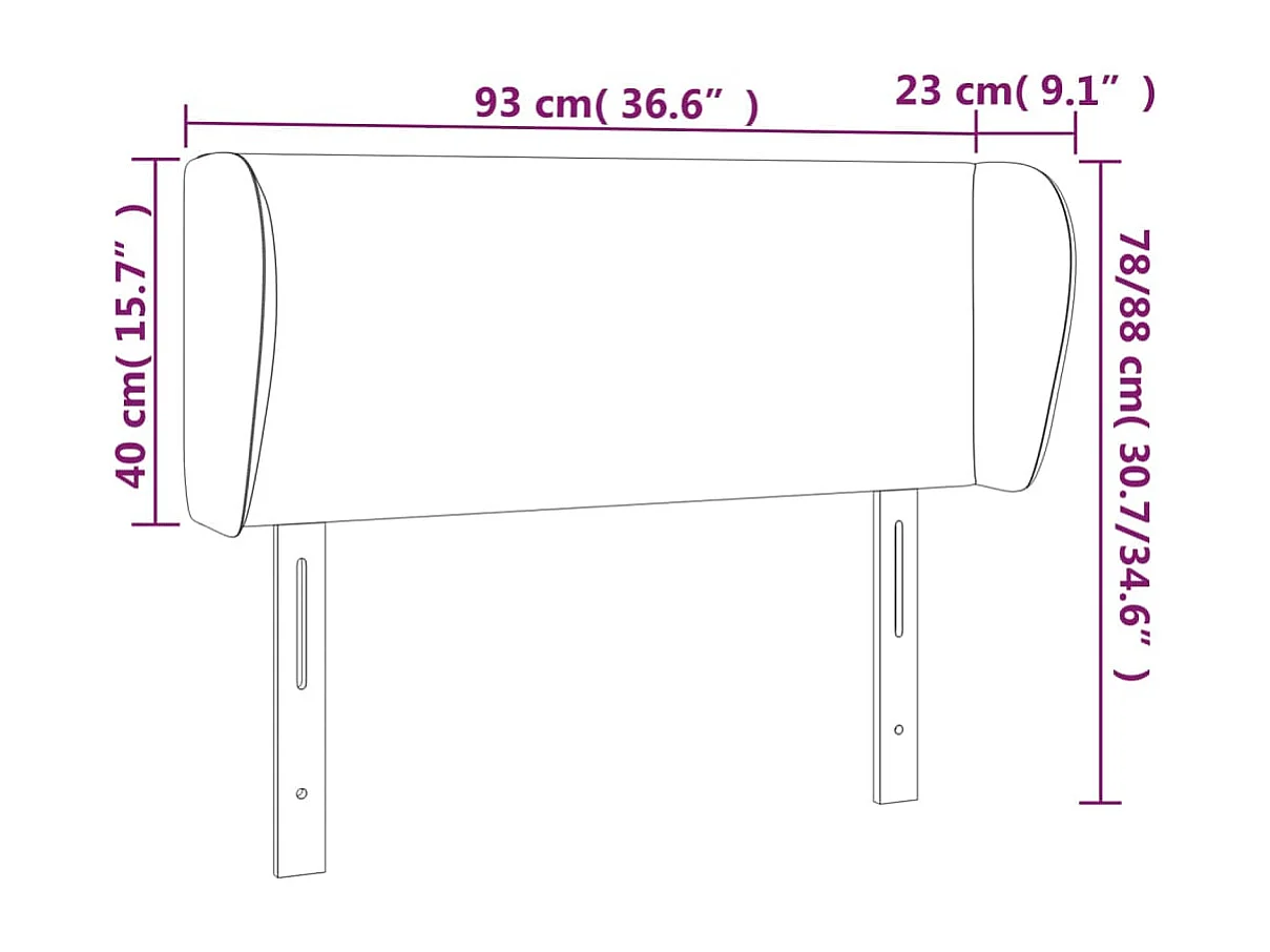 Tête de lit avec oreilles Cappuccino 93x23x78/88 cm Similicuir