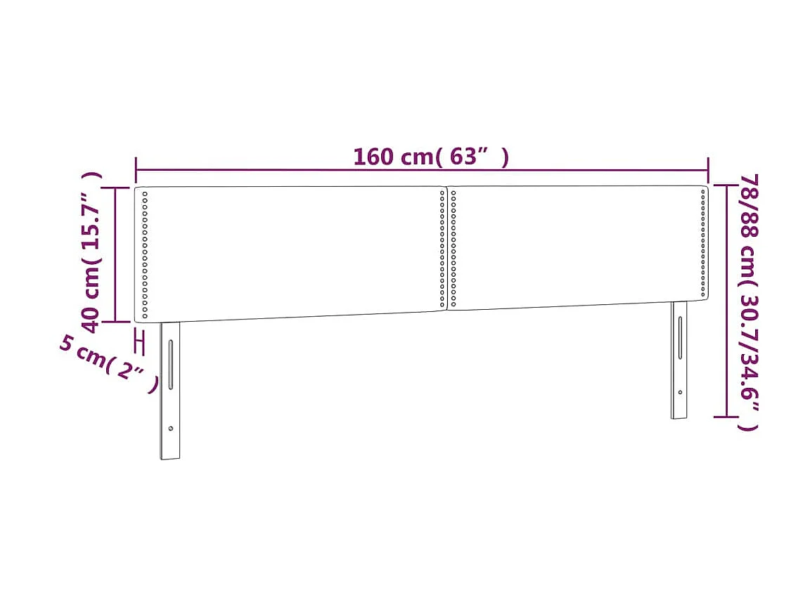 Têtes de lit 2 pcs Noir 80x5x78/88 cm Similicuir