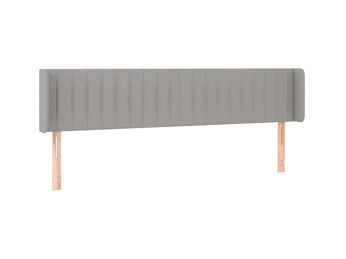 Testiera con orecchie Grigio chiaro 163x16x78/88 cm Tessuto