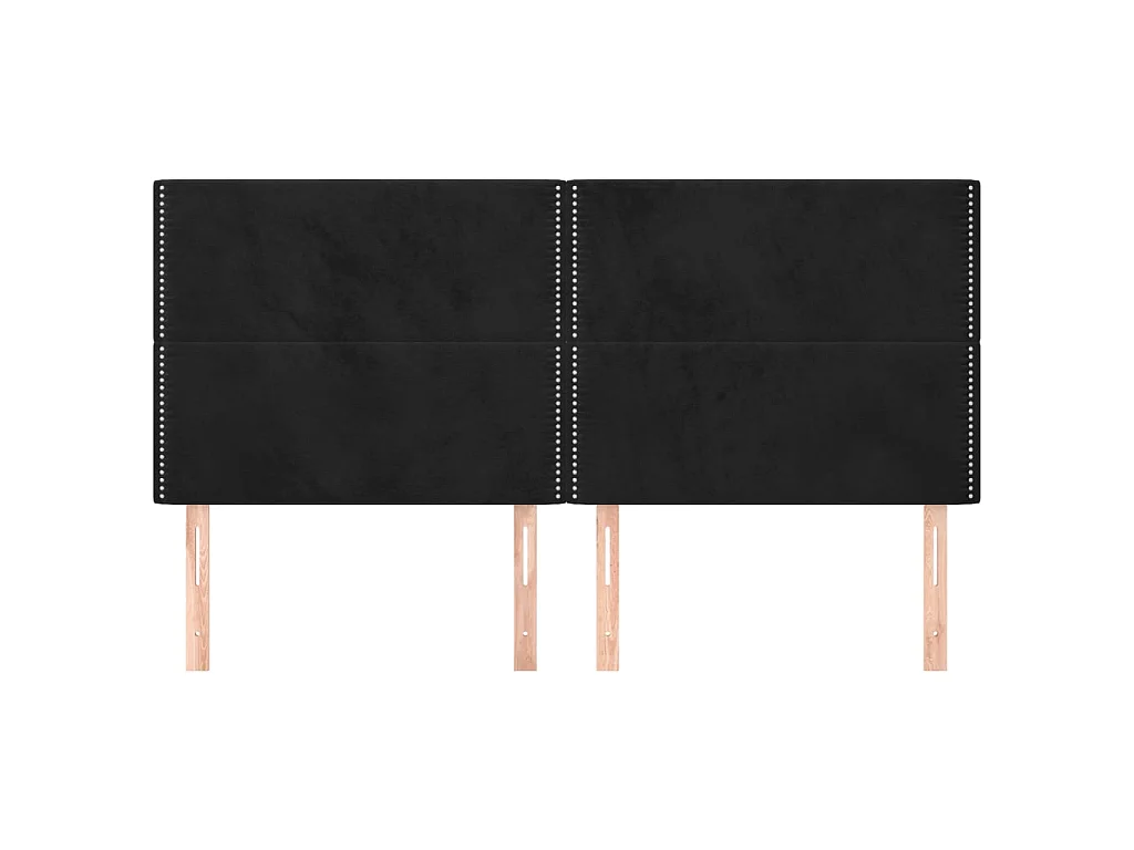 Cabeceiras 4 pcs Preto 100x5x78/88 cm Veludo