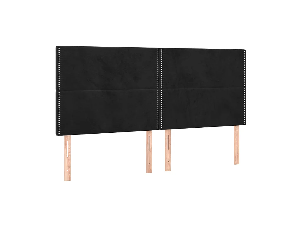 Têtes de lit 4 pcs Noir 100x5x78/88 cm Velours