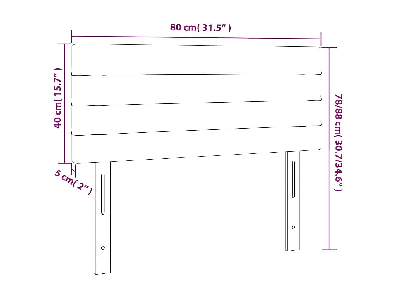 Tête de lit Gris foncé 80x5x78/88 cm Velours