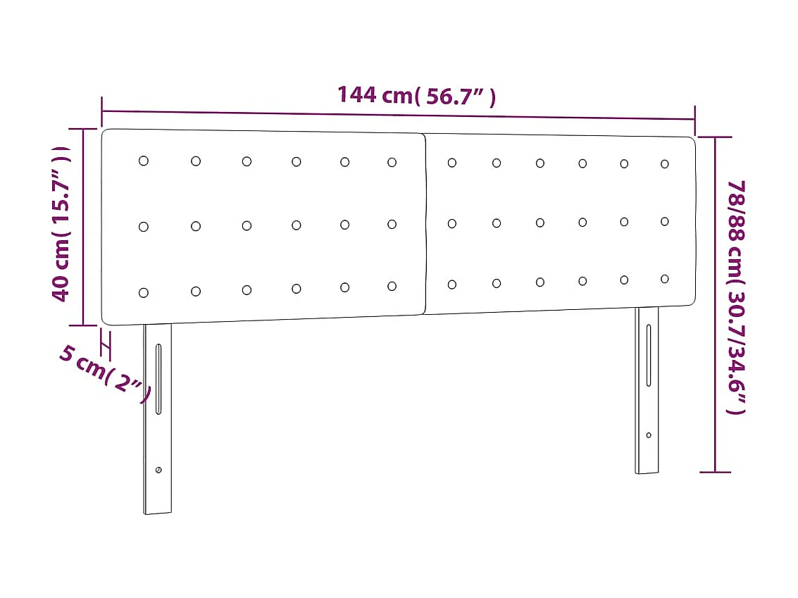 Têtes de lit 2 pcs Noir 72x5x78/88 cm Similicuir