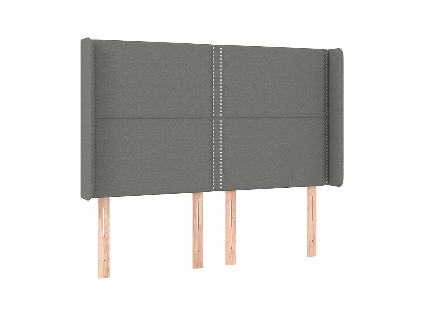 Tête de lit avec oreilles Gris foncé 147x16x118/128 cm Tissu