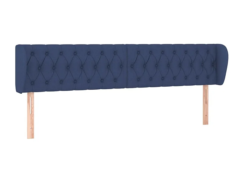 Tête de lit avec oreilles Bleu 183x23x78/88 cm Tissu