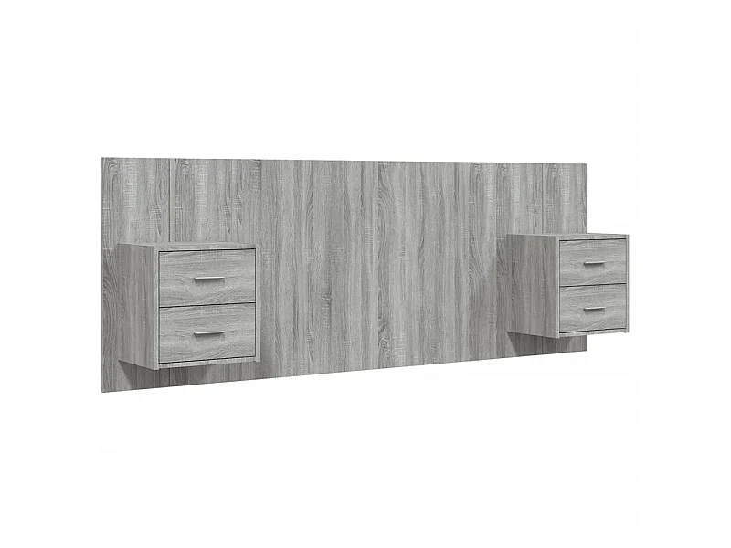 Testiera Sonoma Grey con armadi in derivati del legno