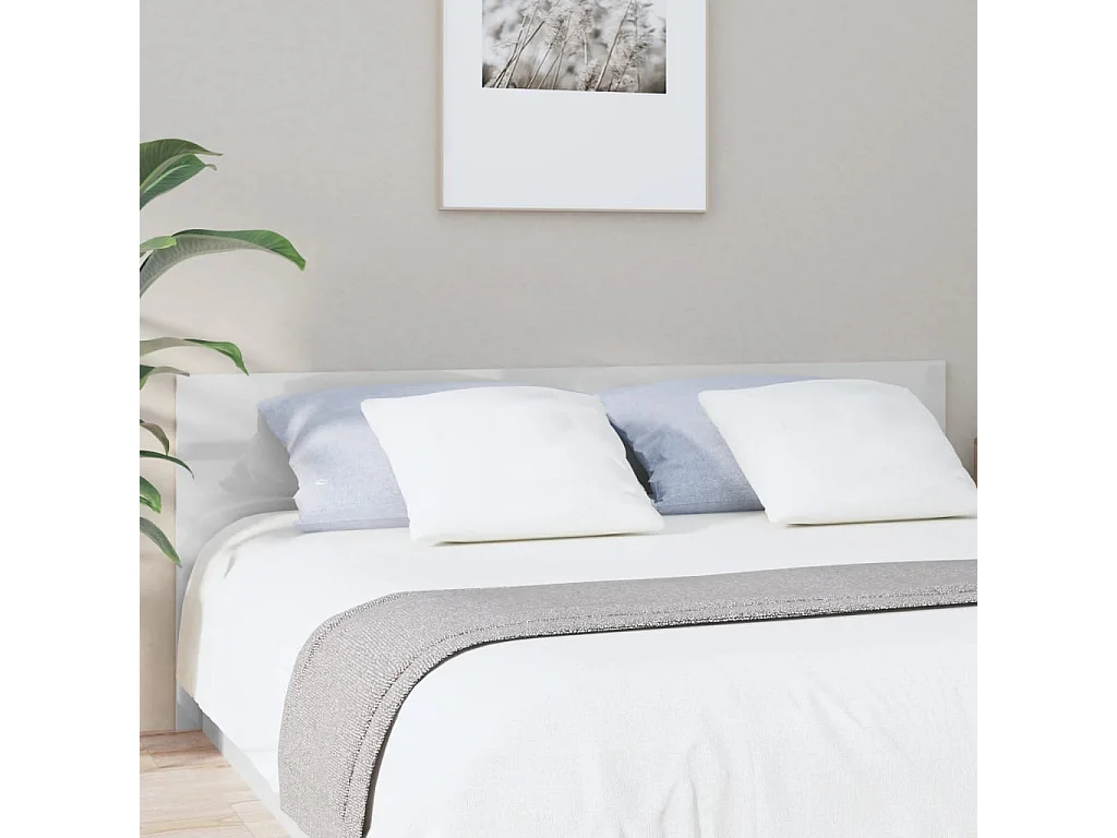 Testiera Bianco lucido 200x1,5x80 cm MDF