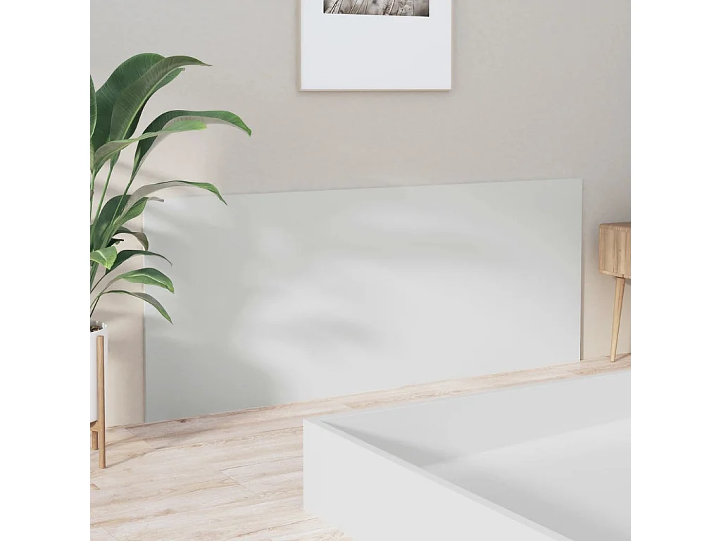 Cabecero Blanco brillo 200x1,5x80 cm Madera contrachapada