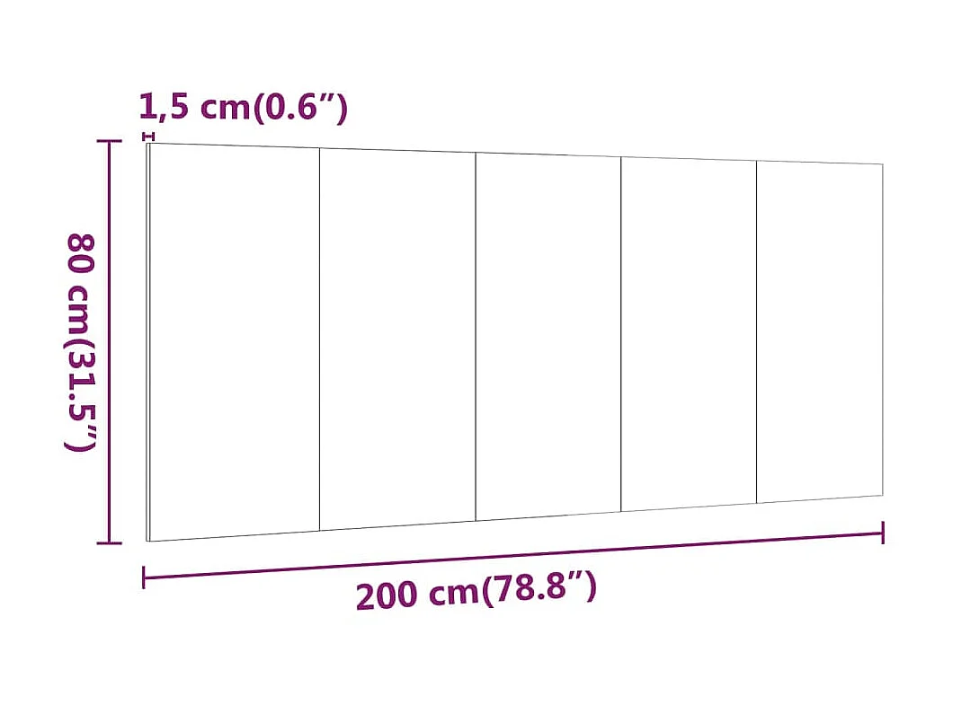 Cabecero Blanco brillo 200x1,5x80 cm Madera contrachapada