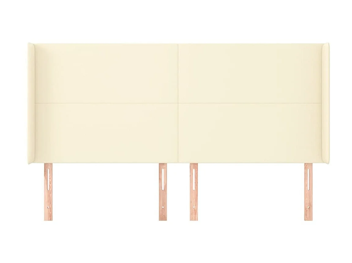 Cabecero con orejas Crema 163x16x118/128 cm Polipiel