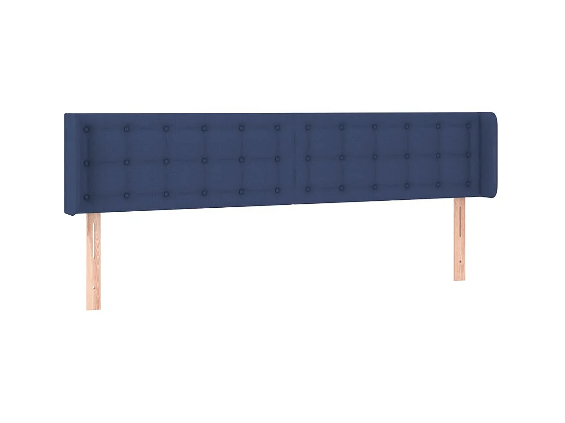 Tête de lit avec oreilles Bleu 203x16x78/88 cm Tissu